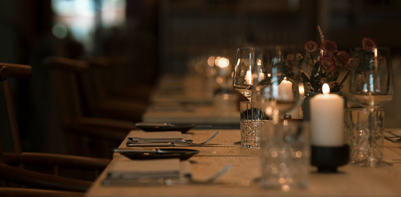 Close-up of a table set in KITCHENS restaurant HafenCity