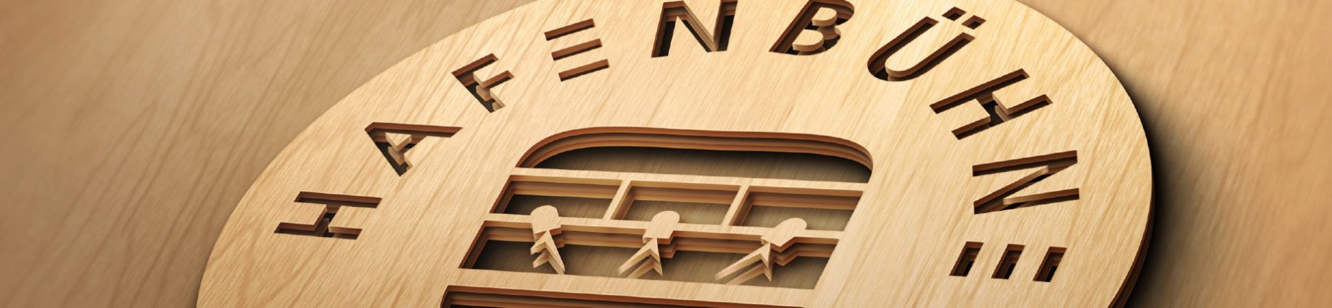 Wooden HAFENBÜHNE Logo